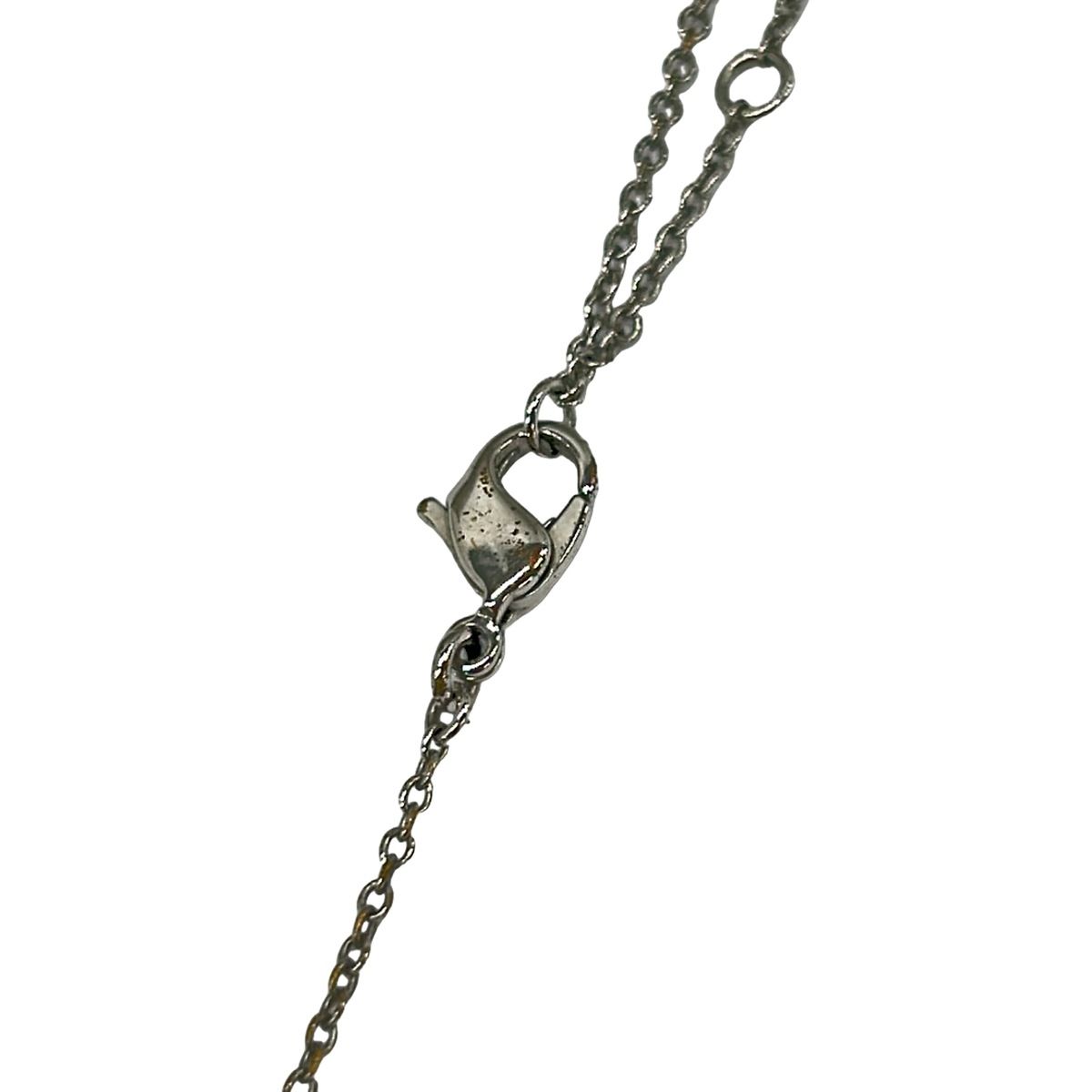 Dior Necklace Silver Ivory Clear Logo Flower — view 4