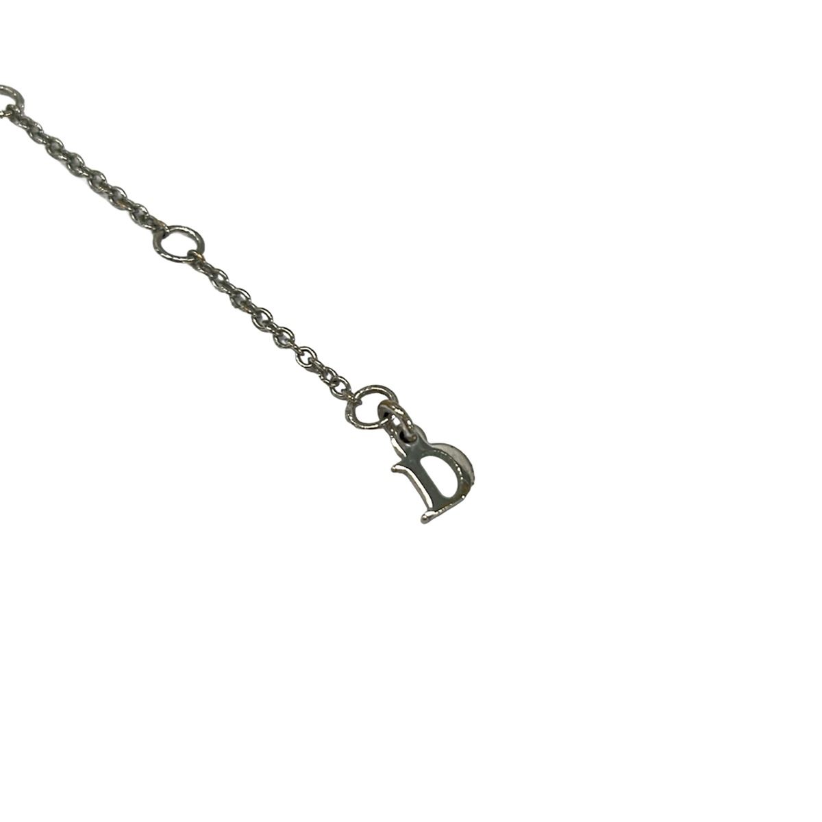 Dior Necklace Silver Ivory Clear Logo Flower — view 5