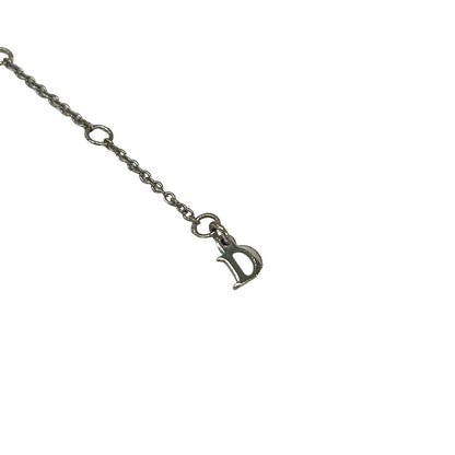 Dior Necklace Silver Ivory Clear Logo Flower — view 5