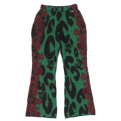 Chanel Cashmere Mohair CC Logo Button All Over Pattern Cardigan Pants Set Green — view 6
