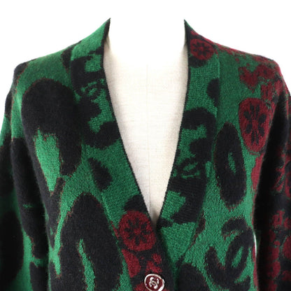 Chanel Cashmere Mohair CC Logo Button All Over Pattern Cardigan Pants Set Green — view 5