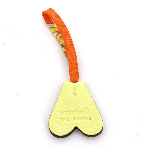 Hermes Petit Small Heart Yellow Orange Bag Charm — view 2