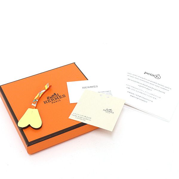 Hermes Petit Small Heart Yellow Orange Bag Charm — view 6