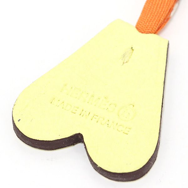 Hermes Petit Small Heart Yellow Orange Bag Charm — view 3