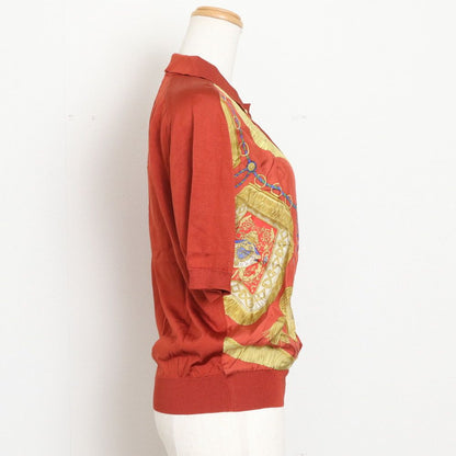 Hermes Tag Twill Rene Switch Short Sleeve Polo Shirt Silk 100% 36 Knit Top Mbm — view 4