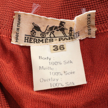 Hermes Tag Twill Rene Switch Short Sleeve Polo Shirt Silk 100% 36 Knit Top Mbm — view 7