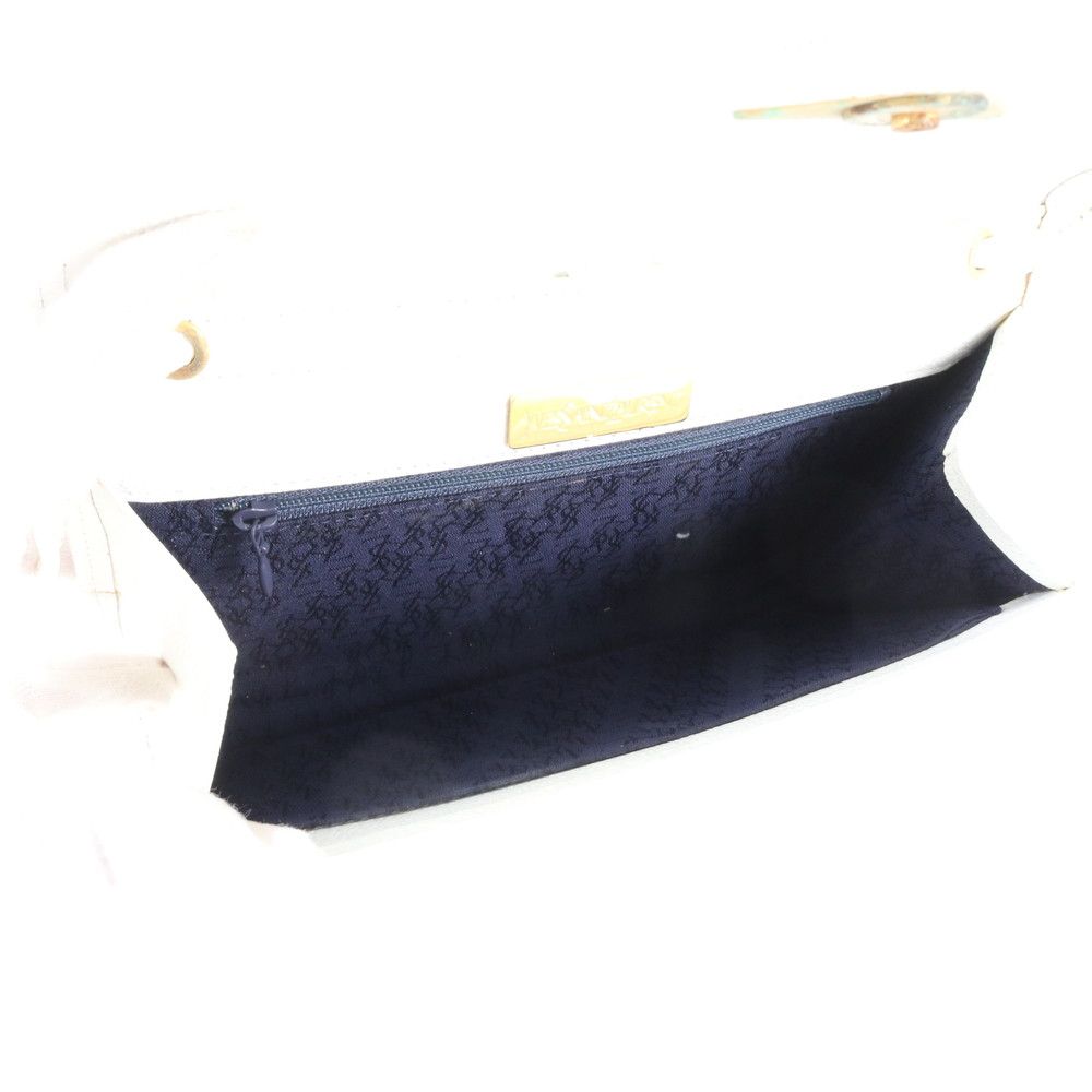 Saint Laurent Vintage Yves YSL Logo Plate Leather Shoulder Bag Crossbody Hand — view 7