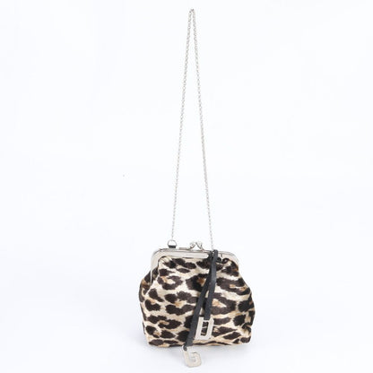 Dolce & Gabbana D&G Clasp Leopard Print Coin Purse Wallet Mini Bag Ebm