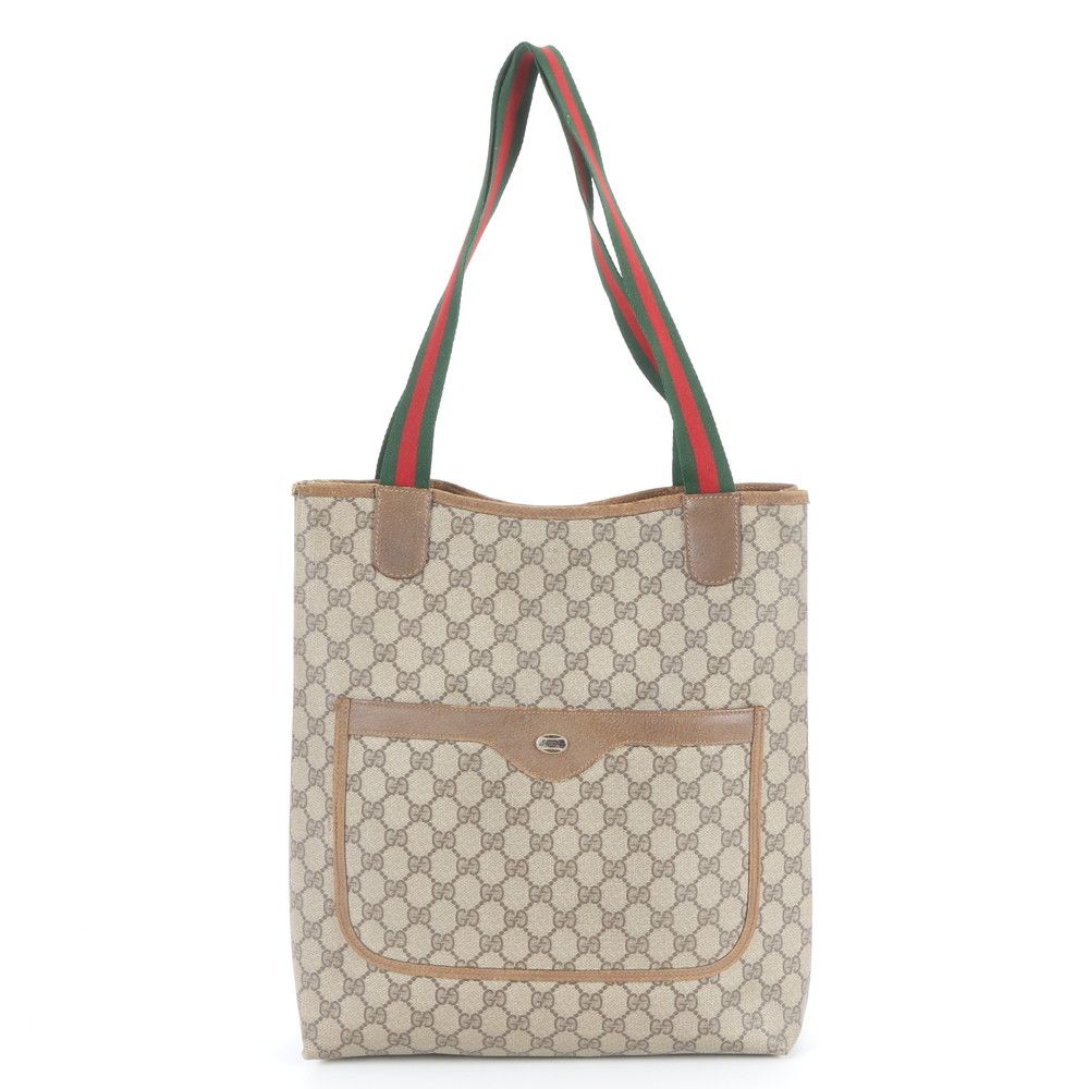 Gucci GG Supreme Sherry Line 39.02.003 Leather Tote Shoulder Business Enm