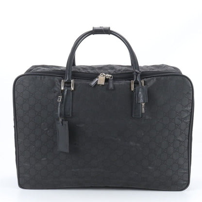 Gucci GG Nylon .11 Leather Boston Bag Business Travel Tote Carry Black Enm