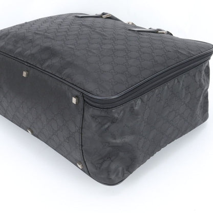 Gucci GG Nylon .11 Leather Boston Bag Business Travel Tote Carry Black Enm — view 6