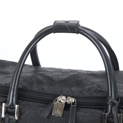 Gucci GG Nylon .11 Leather Boston Bag Business Travel Tote Carry Black Enm — view 2