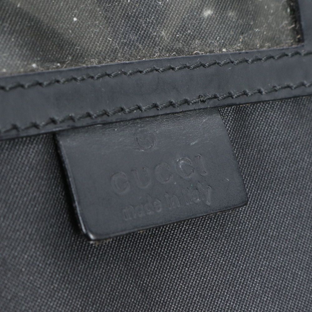 Gucci GG Nylon .11 Leather Boston Bag Business Travel Tote Carry Black Enm — view 8