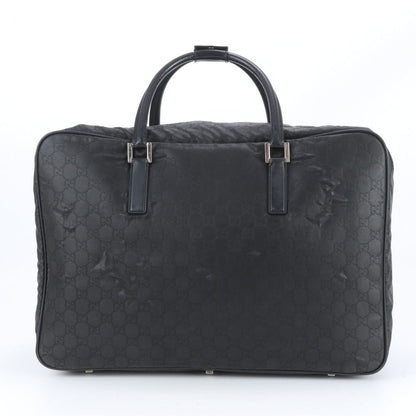 Gucci GG Nylon .11 Leather Boston Bag Business Travel Tote Carry Black Enm — view 3