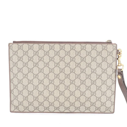 Gucci GG Supreme Courier Patch Tiger Leather Clutch Pouch Enm — view 3