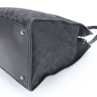 Gucci GG Canvas Leather Shoulder Bag Tote Hand Black — view 4