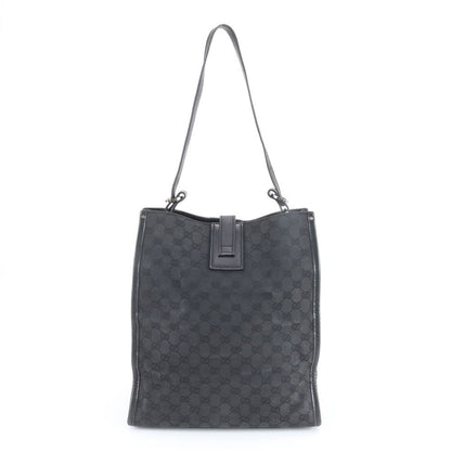 Gucci GG Canvas Leather Shoulder Bag Tote Hand Black — view 3