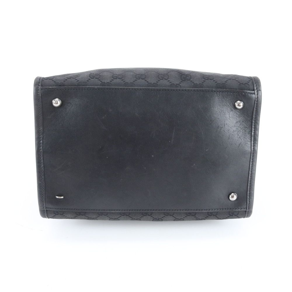 Gucci GG Canvas Leather Shoulder Bag Tote Hand Black — view 5