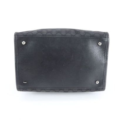 Gucci GG Canvas Leather Shoulder Bag Tote Hand Black — view 5