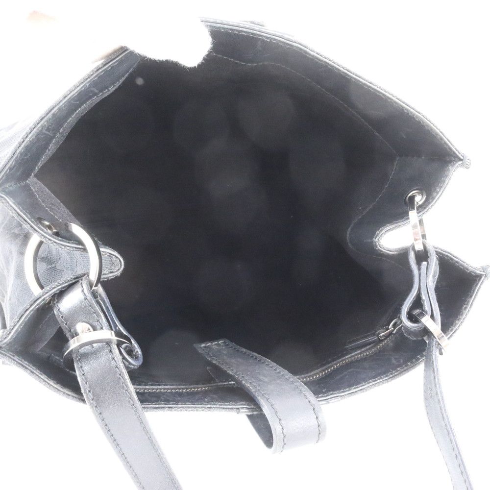 Gucci GG Canvas Leather Shoulder Bag Tote Hand Black — view 7
