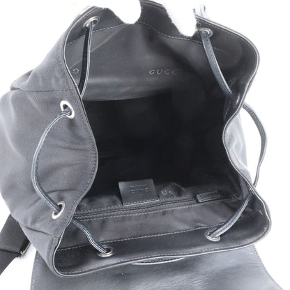 Gucci 003 Leather Nylon Backpack Black Ebm — view 7