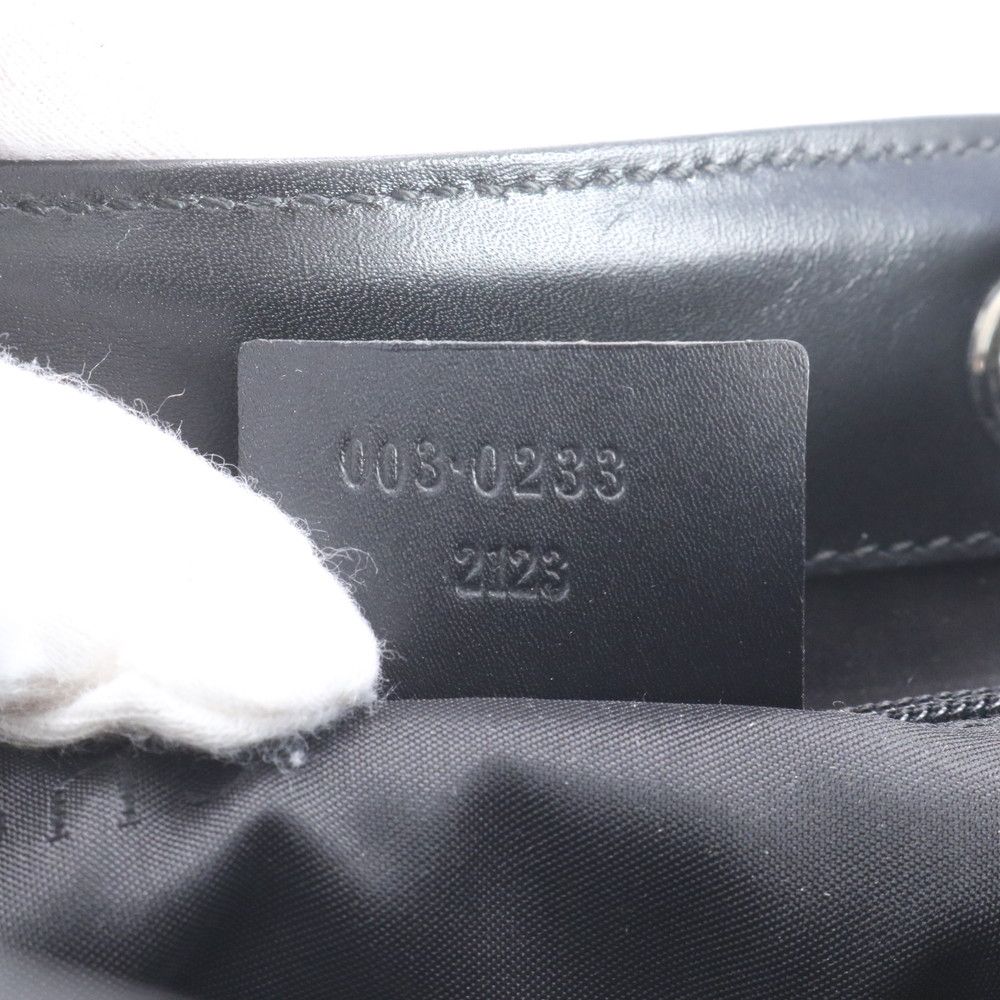 Gucci 003 Leather Nylon Backpack Black Ebm — view 9