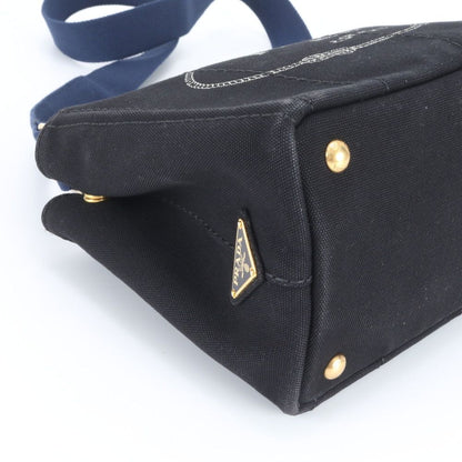 Prada Canapa 2-Way Shoulder Bag Crossbody Hand Tote Black Ebm — view 6