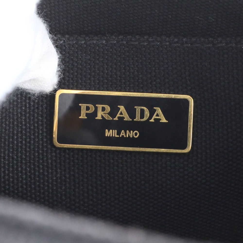 Prada Canapa 2-Way Shoulder Bag Crossbody Hand Tote Black Ebm — view 8