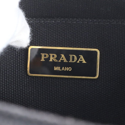 Prada Canapa 2-Way Shoulder Bag Crossbody Hand Tote Black Ebm — view 8