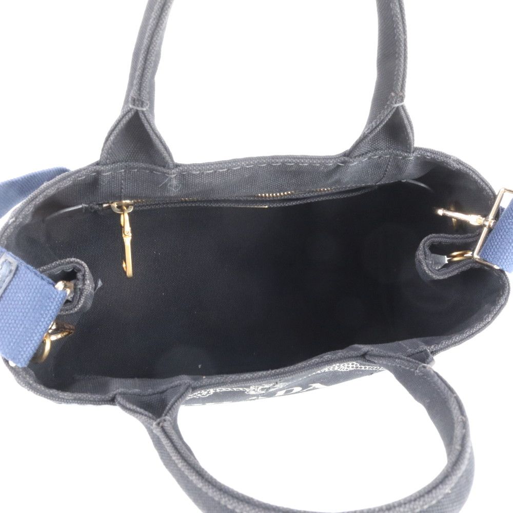 Prada Canapa 2-Way Shoulder Bag Crossbody Hand Tote Black Ebm — view 7