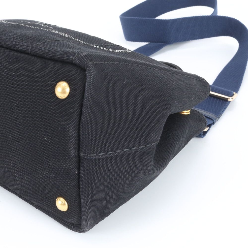 Prada Canapa 2-Way Shoulder Bag Crossbody Hand Tote Black Ebm — view 4