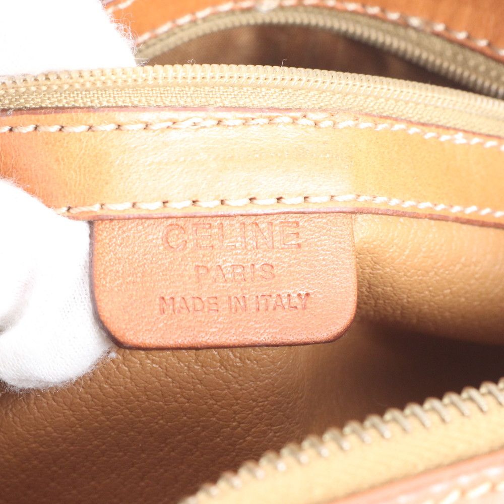 Celine Macadam Mini Boston Leather Handbag Tote Brown — view 8