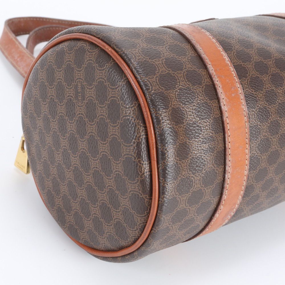 Celine Macadam Mini Boston Leather Handbag Tote Brown — view 6