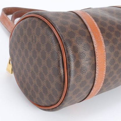 Celine Macadam Mini Boston Leather Handbag Tote Brown — view 6