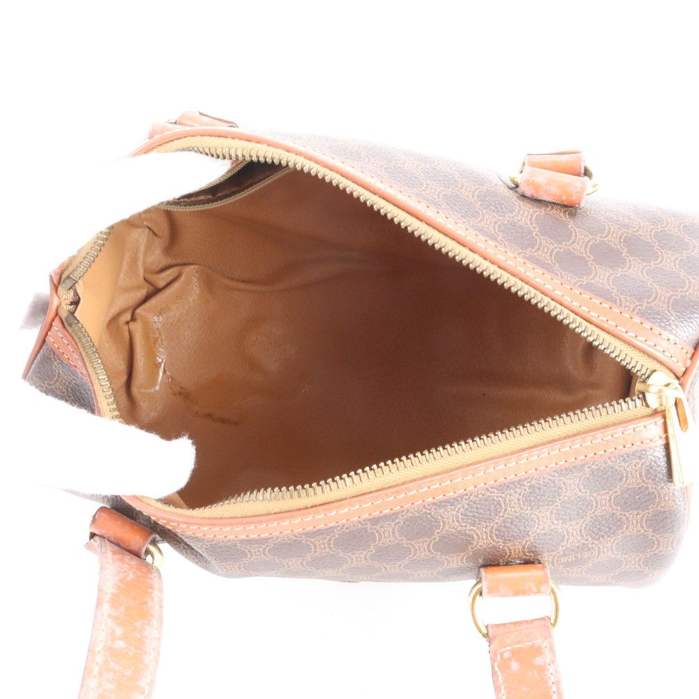 Celine Macadam Mini Boston Leather Handbag Tote Brown — view 7