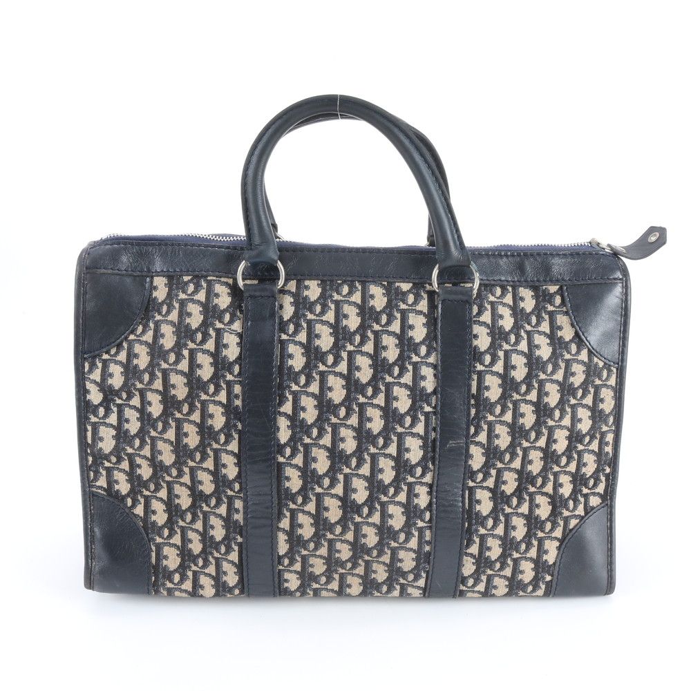 Dior Trotter Mini Boston Leather Tote Hand Navy Rem — view 3