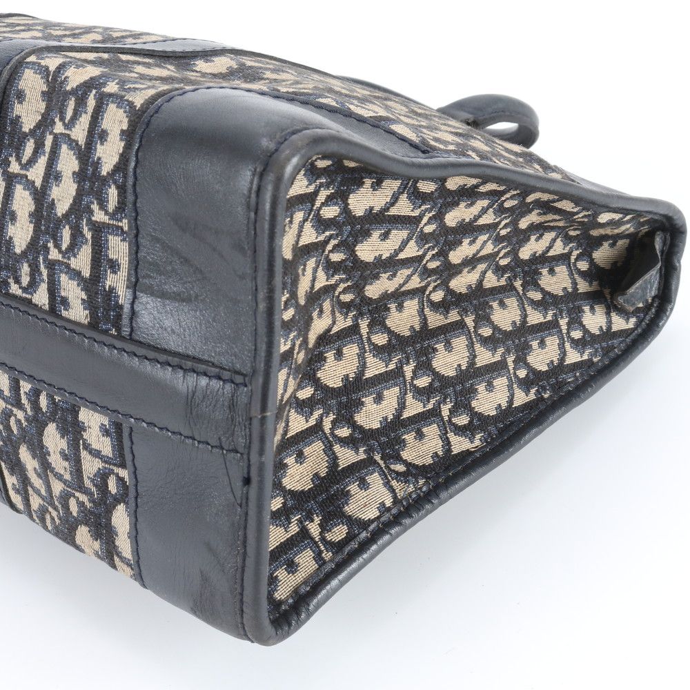 Dior Trotter Mini Boston Leather Tote Hand Navy Rem — view 4