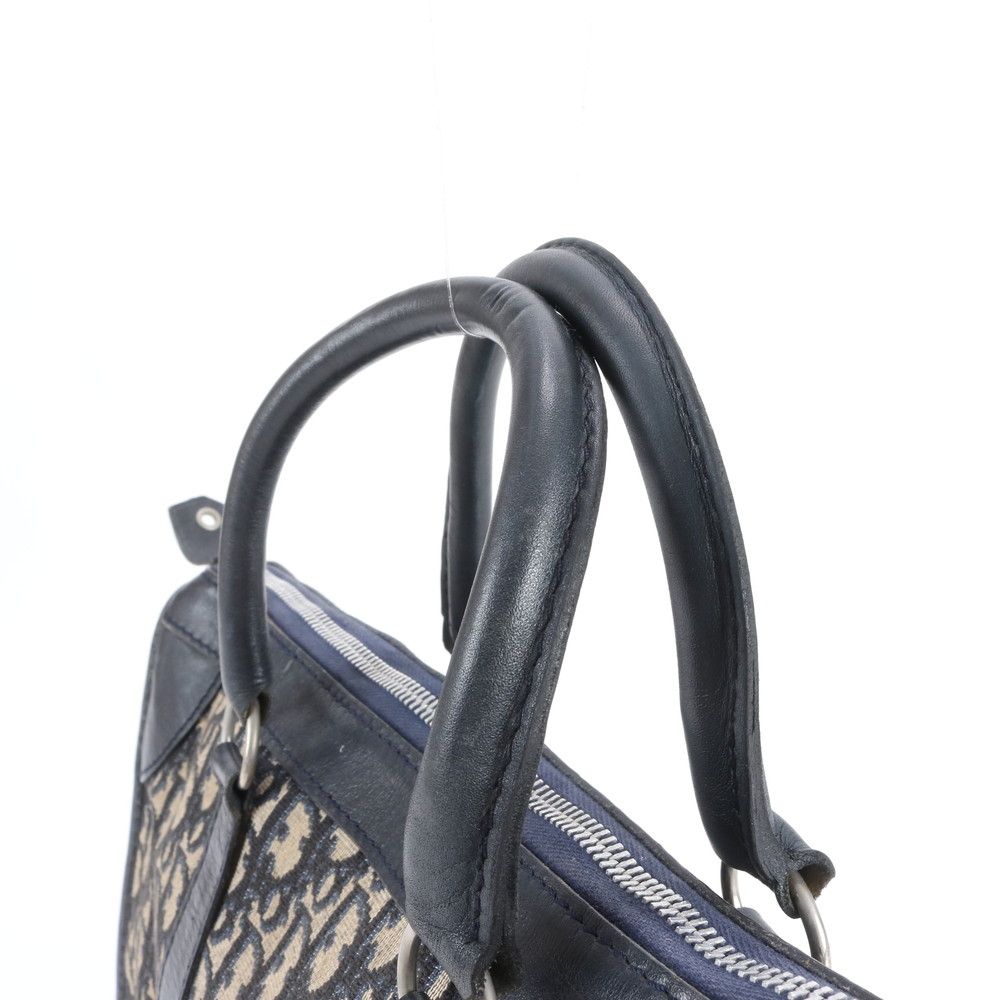 Dior Trotter Mini Boston Leather Tote Hand Navy Rem — view 2