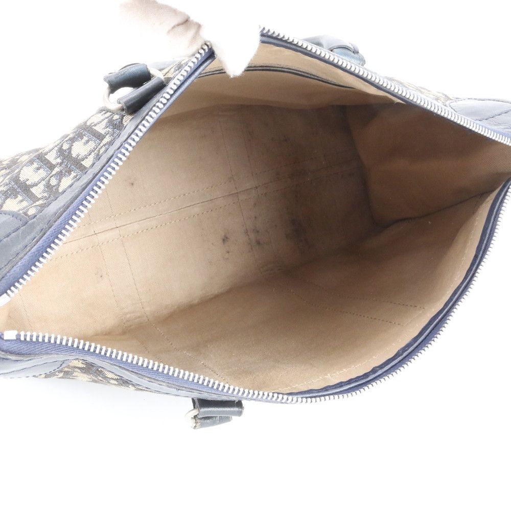 Dior Trotter Mini Boston Leather Tote Hand Navy Rem — view 7