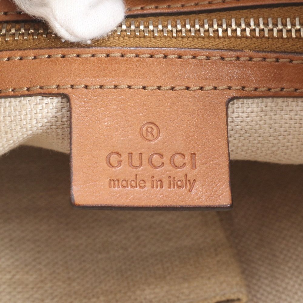Gucci GG Canvas Marrakech Leather Shoulder Bag Hand Brown Rem — view 8