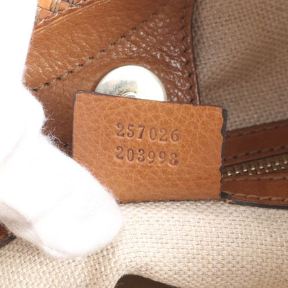 Gucci GG Canvas Marrakech Leather Shoulder Bag Hand Brown Rem — view 9