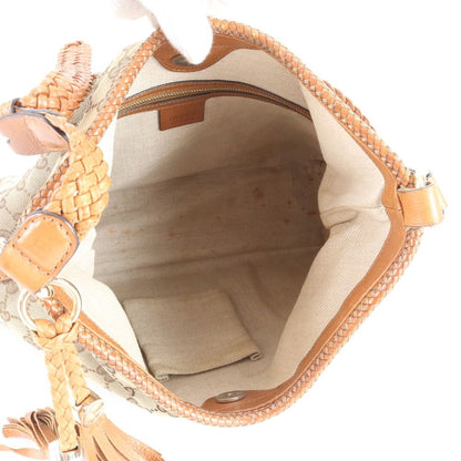 Gucci GG Canvas Marrakech Leather Shoulder Bag Hand Brown Rem — view 7
