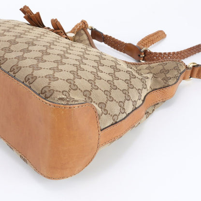 Gucci GG Canvas Marrakech Leather Shoulder Bag Hand Brown Rem — view 4
