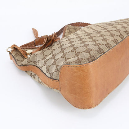 Gucci GG Canvas Marrakech Leather Shoulder Bag Hand Brown Rem — view 6