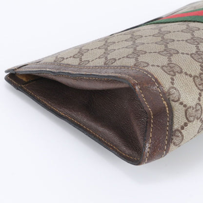 Gucci GG Supreme Sherry Line Leather Second Bag Messenger Business Brown Rem — view 5