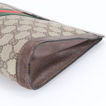 Gucci GG Supreme Sherry Line Leather Second Bag Messenger Business Brown Rem — view 3