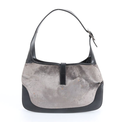 Gucci Jackie Velour 001 Leather Shoulder Bag Hand Black Gray Rem — view 3