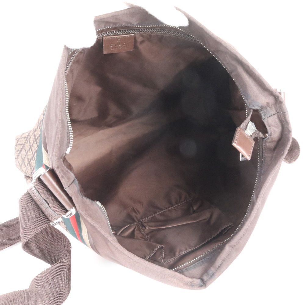 Gucci Diamante Sherry Line Leather Nylon Shoulder Bag Crossbody Enm — view 7