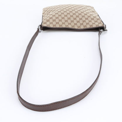 Gucci GG Canvas Leather Shoulder Bag Crossbody Messenger Brown Rem — view 2