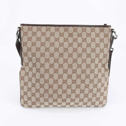 Gucci GG Canvas Leather Shoulder Bag Crossbody Messenger Brown Rem — view 3